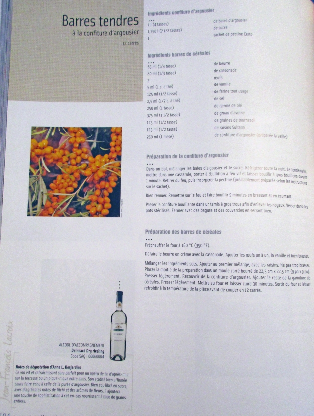 Barres tendres à la confiture d'argousier Barres tendres à la confiture d'argousier