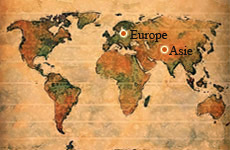 Carte qui montre l'Europe et l'Asie Carte qui montre l'Europe et l'Asie